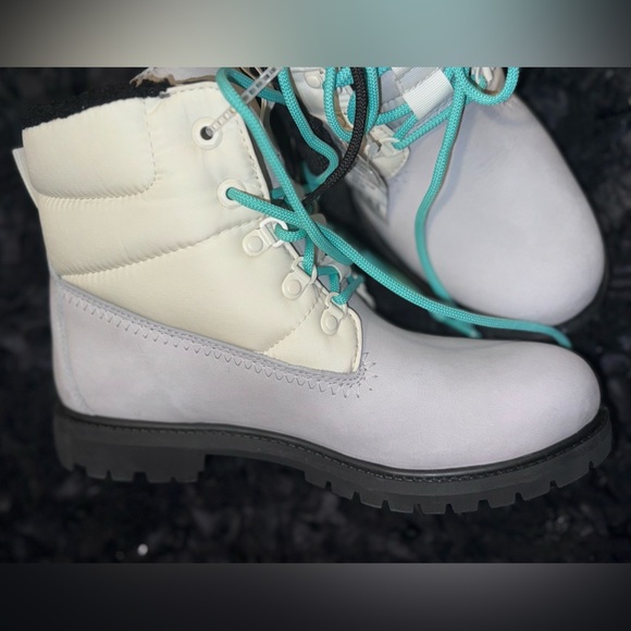 Timberland 6 inch puffer boots in light grey nubuck leather NWT - Picture 11 of 13
